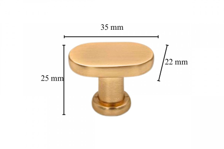 Buton mobila TOWER 35x25 mm, brushed gold [5]