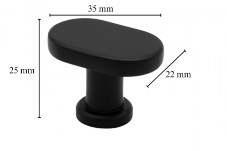 Buton mobila TOWER 35x25 mm, negru mat [1]