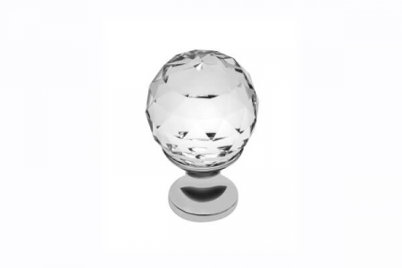 KIEGÉSZÍTŐK BÚTOROKHOZ - Buton mobila White Crystal D30 mm, crom