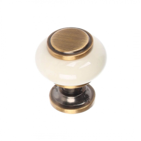 АКСЕСОАРИ за МЕБЕЛИ - Buton mobila XR22 31x32 mm alama antichizata + portelan