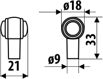 Buton mobila SIPARIO, 33x25 mm, alama antichizata [1]
