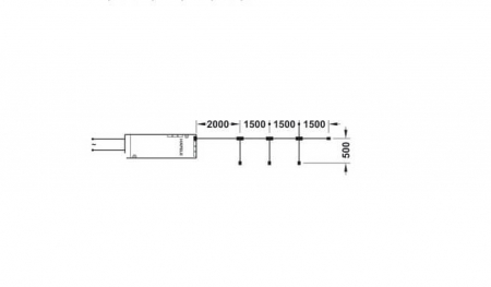 Cablu prelungitor 4xMini Amp, 6500 mm, max. 4 corpuri de iluminat, 12 V [1]