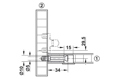 Cama demontabili Hafele Minifix 15 mm [3]
