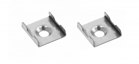 Set Profil aluminiu aplicat banda led GLAX MINI, 3 ml, gri + Dispersor opac + Clema montaj + Capace laterale [3]