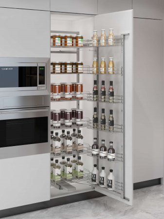 Cosuri Jolly - Coloana Premium Pantry 6 + 6 cosuri, corp 450 mm, H 1820 mm, crom