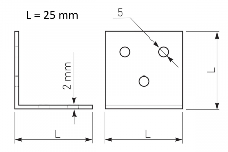Coltar metalic FS01 25x25x24 mm pentru mobila [1]