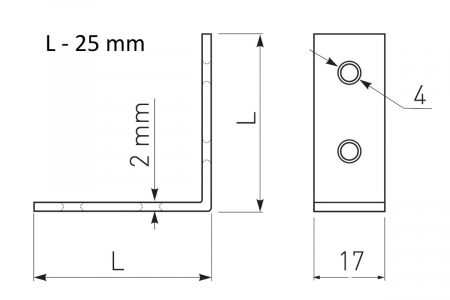 Coltar metalic FS04 25x25x17 mm pentru mobila [1]