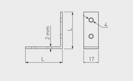 Coltar metalic FS04 50x50x17 mm pentru mobila [1]