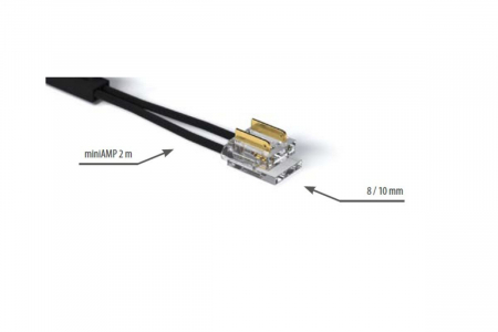 Conector banda LED 8/ 10 mm - miniAMP TATA 12/24 V, cablu 2 m [1]