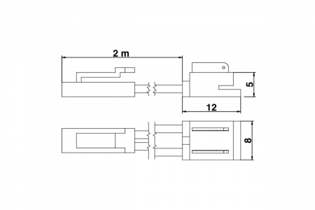 Conector banda LED 8/ 10 mm - miniAMP TATA 12/24 V, cablu 2 m [2]