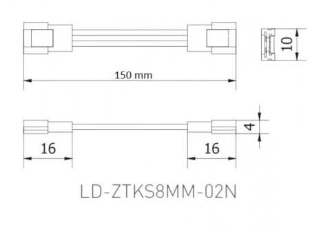 Conector (prelungitor) XC11 banda led 8 mm, 12-24 V, cablu 15 cm [1]