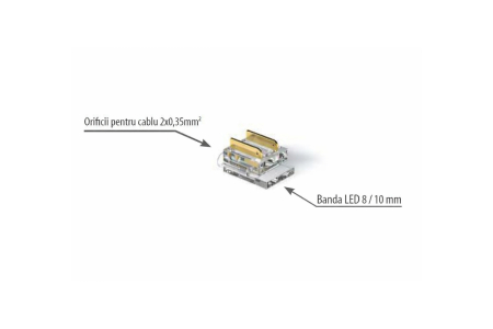 Conector rapid fir - banda LED 8/10 mm, 2x0.35 mm² [1]