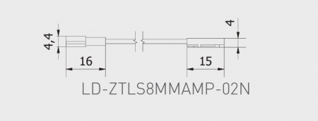 Conector slim XC11 banda led 8 mm, MiniAmp, cablu 2 ml [1]