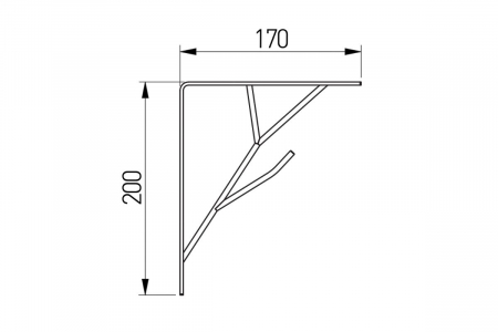 Consola raft (polita) TREE 200x170 mm, negru mat [4]