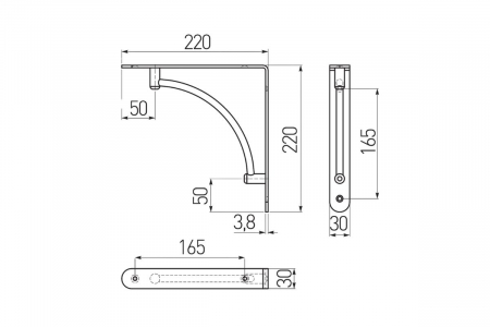 Consola raft (polita) WB-25 220x220 mm, inox [1]