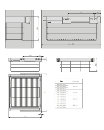 Cos dressing ELITE 600 mm, soft-close, negru mat [5]