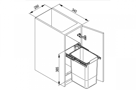Cos gunoi ALADIN 1, corp 300 mm, 16 litri [1]