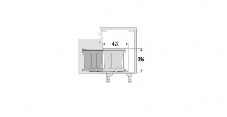 Cos gunoi Hailo Solo 20 litri, incorporabil, antracit [3]