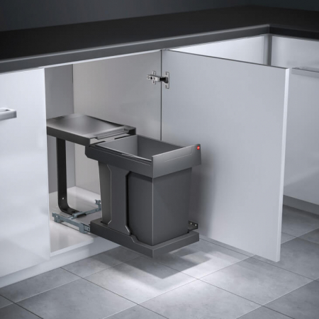 Cos gunoi Hailo Solo 20 litri, incorporabil, antracit [1]