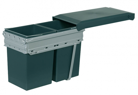 Cos gunoi Hailo Tandem 300 mm, montaj pe usa, 2x15 litri, incorporabil, antracit [0]