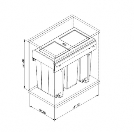 Cos gunoi Practi Eco 300 10+20 litri, soft-close, incorporabil, antracit [1]
