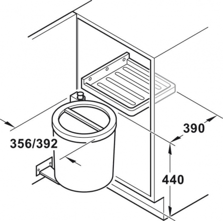 Cos gunoi pivotant 35 litri, antracit [2]