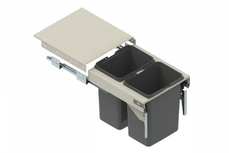 Cos gunoi SEGREGO, corp 450 mm, montaj pe usa, 2 x 15 litri, soft-close [0]