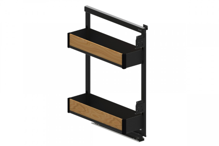 Cos jolly 150 mm Maxima PURO, soft-close, 12 kg, lemn + metal, dreapta, negru mat