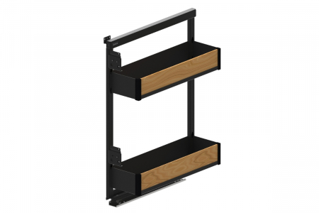 Cos jolly 150 mm Maxima PURO, soft-close, 12 kg, lemn + metal, stanga, negru mat