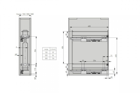 Cos Jolly TD 150 mm, soft-close, extragere totala, STANGA, 15 kg, crom [1]
