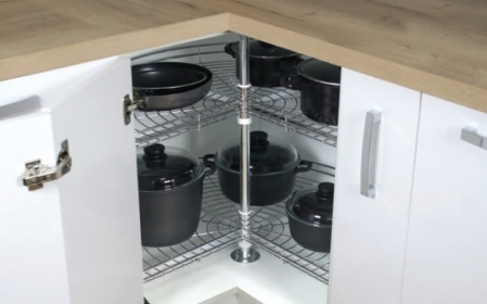 Cos rotativ pentru colt 3/4, Ø685 mm, gri [1]