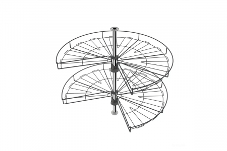 Jolly kosarak palackokhoz - Cos rotativ pentru colt 3/4 Ø690 mm, antracit
