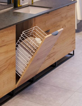 Cos rufe pentru corp mobilier 400 mm, accesorii incluse, alb [1]