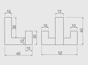 Agatatoare cuier K2202 52x40 mm, 2 agatatori, crem [1]