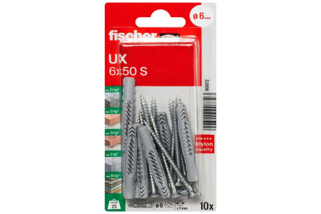 Diblu cu surub UX 6x50 mm S K NV - 10 buc [1]
