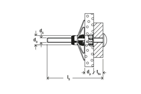 Diblu metalic cu surub DuoHM 4x55 mm S PZ K NV - 4 buc [8]