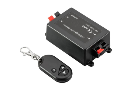 Intrerupator banda LED - Dimmer banda LED cu telecomanda, 12-24V, 8A, max. 90-180 W, negru