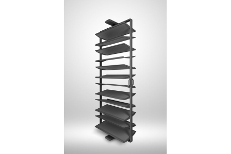 Suport pantofi rotativ ELITE, 12 rafturi, H1890-2040 mm, soft-close, antracit [3]