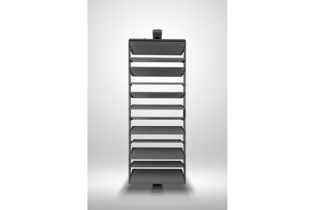 Suport pantofi rotativ ELITE, 12 rafturi, H1890-2040 mm, soft-close, antracit [4]