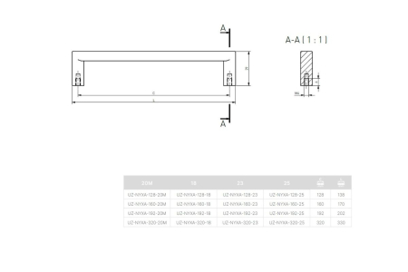Maner mobila NYXA 128 mm, casmir [3]