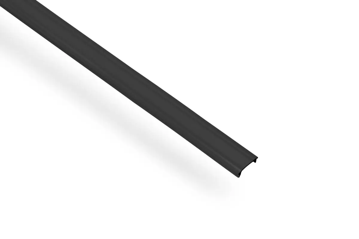 Profil banda LED - Capac opac (dispersor) DUO, semirotund, negru, 3 m