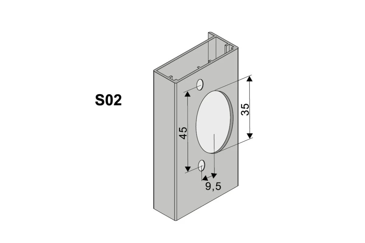 Rama S02, max. 1000x500 mm, sticla 4 mm, auriu [5]