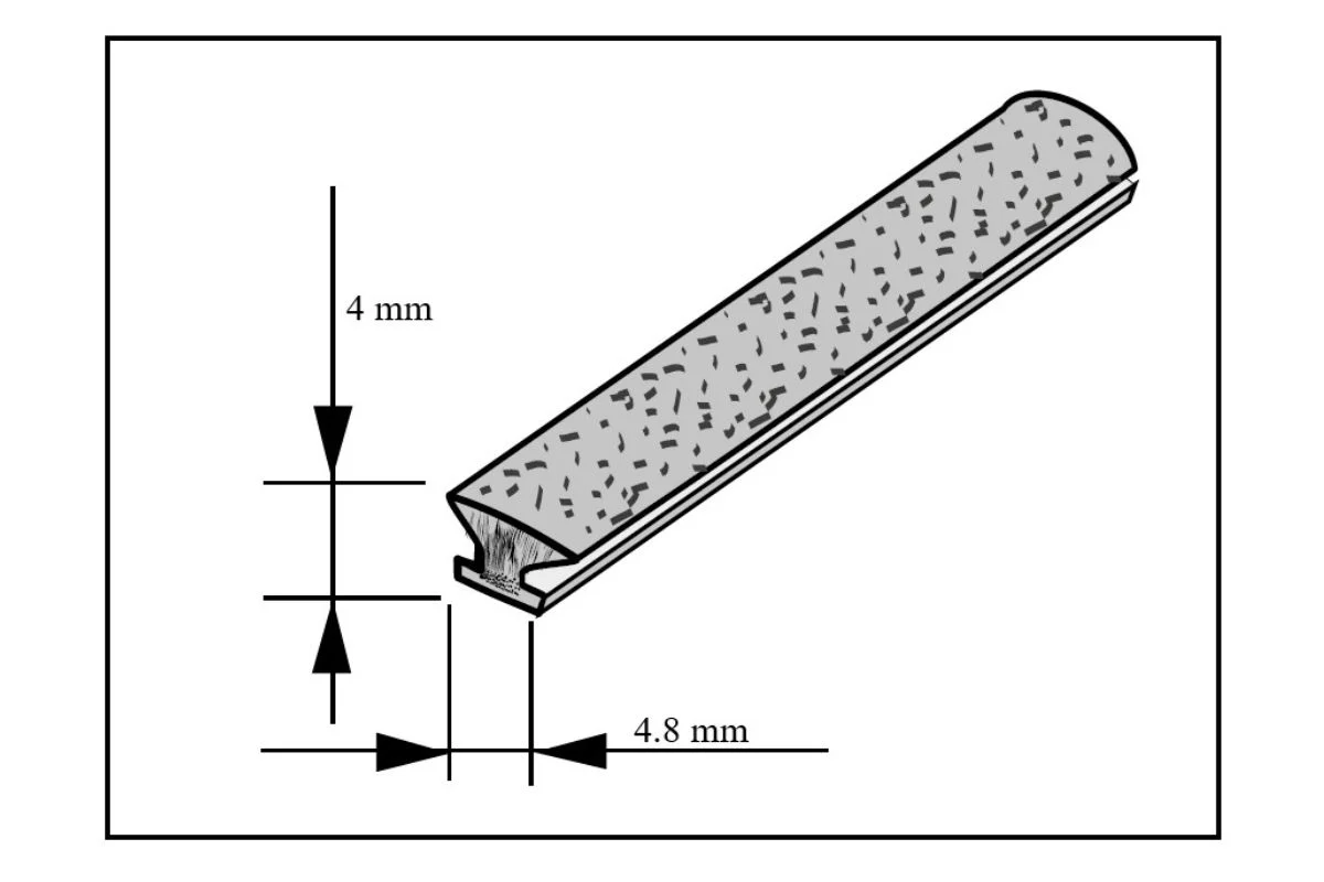 Perie praf profil usa dressing, 4.8 x 4 mm, gri - 1 m [1]
