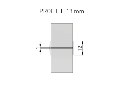 Profil tip H 18 mm pentru dressing, 3 m, auriu [1]