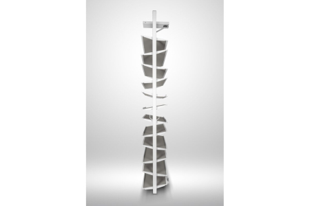 Suport pantofi rotativ ELITE, 12 rafturi, H1890-2040 mm, soft-close, alb [2]