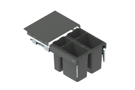 Cosuri gunoi - Cos gunoi SEGREGO 600 mm, montaj pe usa, 2x20 litri, 2x9 litri, soft-close, antracit