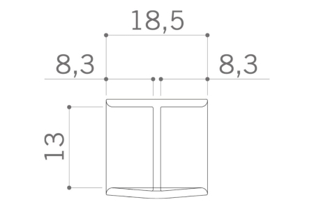 Element imbinare tip H 150 mm pentru plinta PVC, negru mat [1]