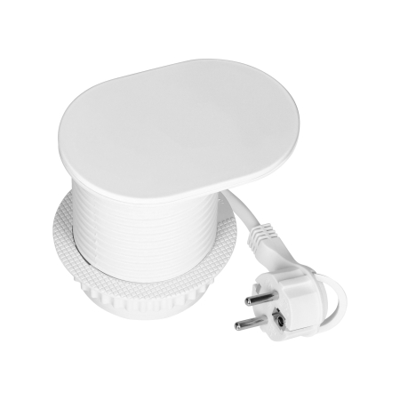 Priza SLIDE Schuko, USB A + C, cablu 1.9 m, 60 mm, alb mat [1]