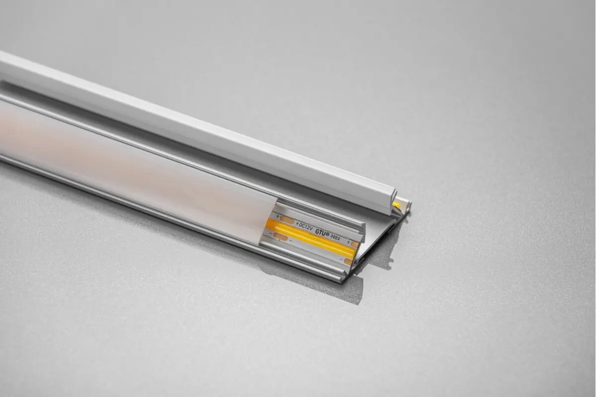 Profil LED GLAX, de capat, cu doua fete si canal pentru cant, pal 18 mm, 3 m, gri [1]