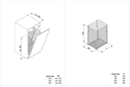 Cos rufe corp mobilier 300 mm, alb - FARA accesorii [2]